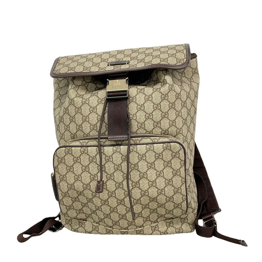 Gucci GG Supreme Backpack (246103) - Brown, Beige, Champagne Women's Bag